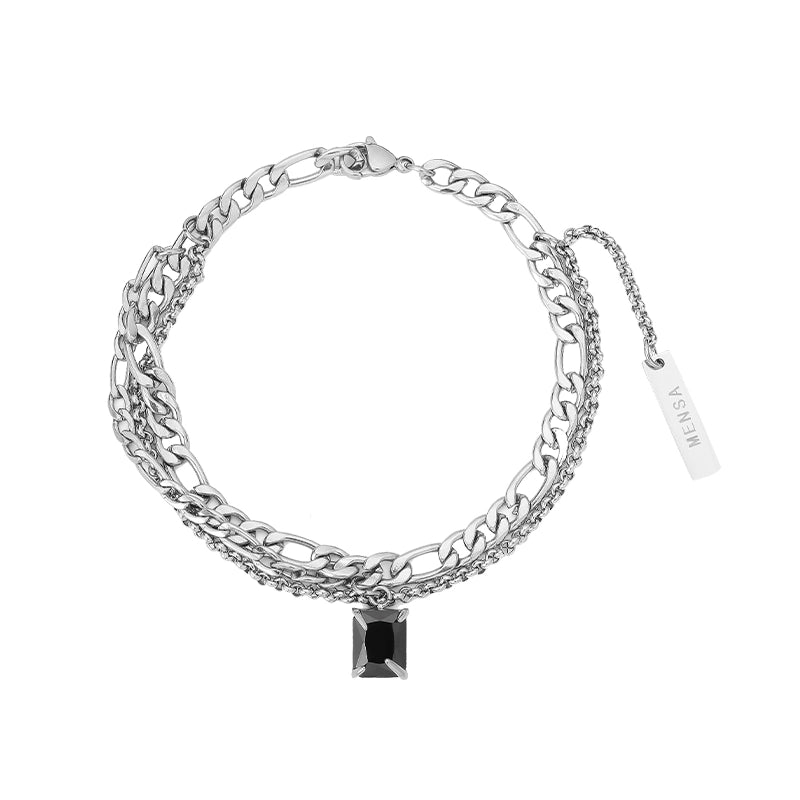 S8 No. 252 Double Layer Bracelet w/Black Gem