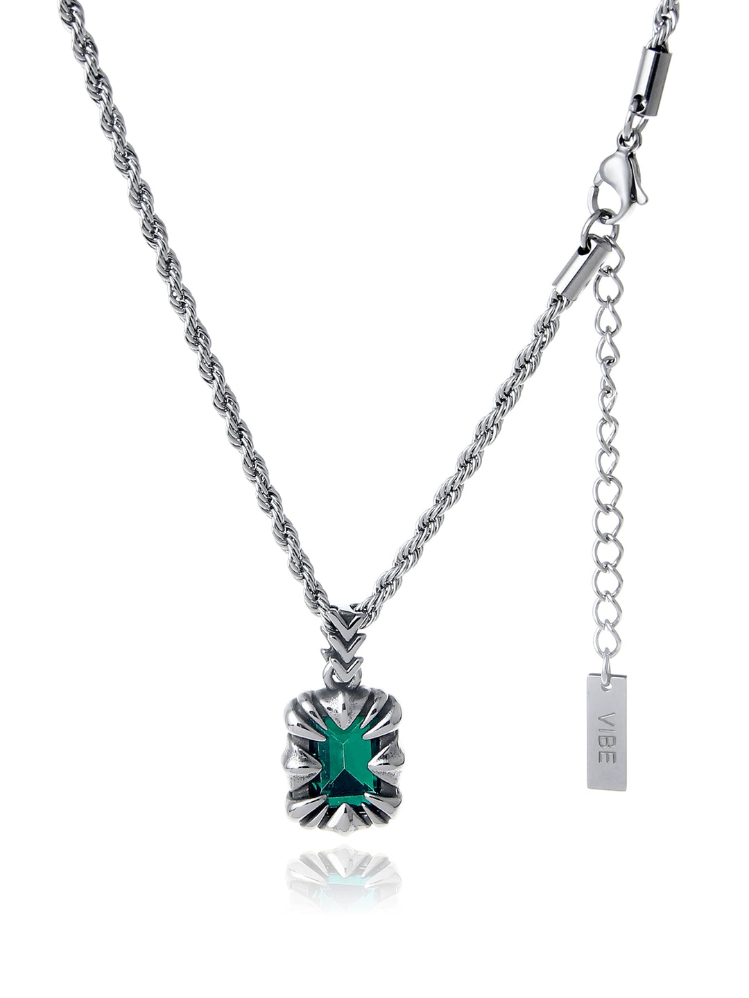 S8 No. 328 Chain Necklace With Green Pendant